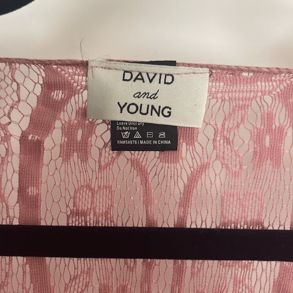 Mauve, lace, fringe kimono or cover-up - Picture 4 of 6